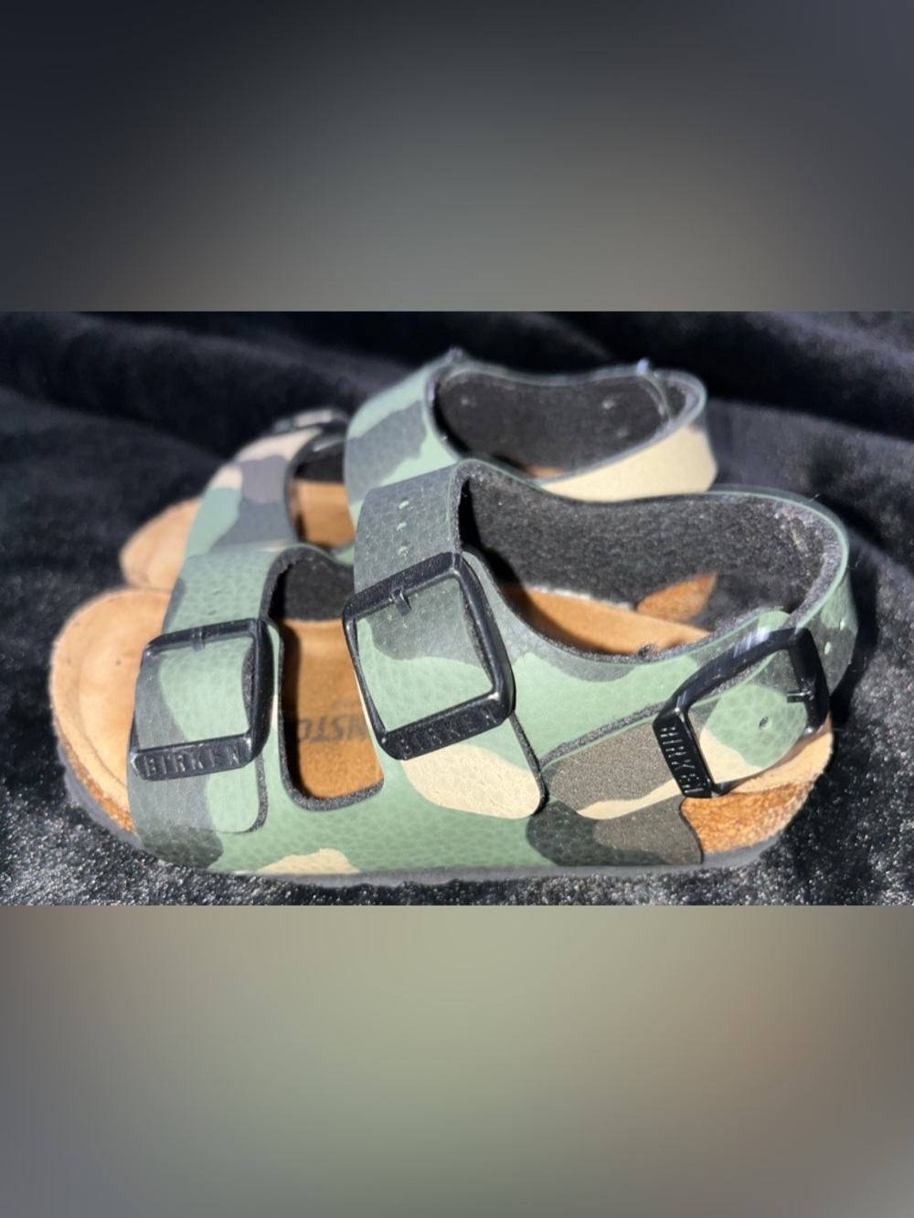 Birkenstock Camo Buckle Sandals - Green & Black